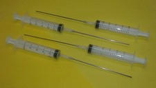 4 pcs x 10ml Syringe  4 XTRA LONG Blunt Needles Ink Refill USA Fast Shipping