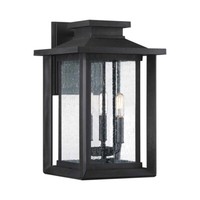 Wandleuchte AußEnleuchte Wandlampe Metall Glas IP44 Schwarz Vintage 3 Flammig