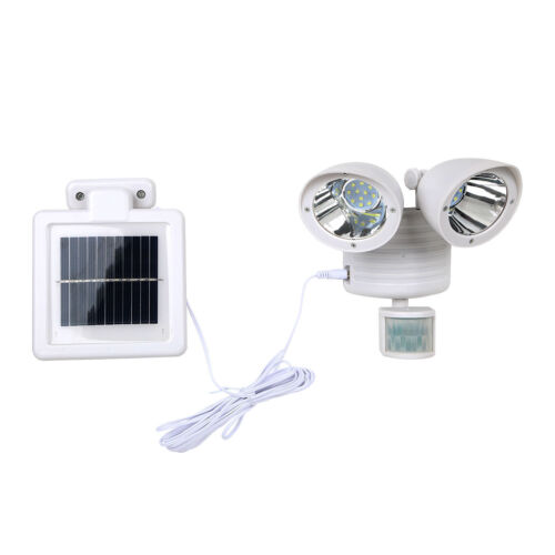 White Solar Powered Motion Sensor Light 22 SMD LED Garage Waterproof Outdoor - Afbeelding 1 van 5