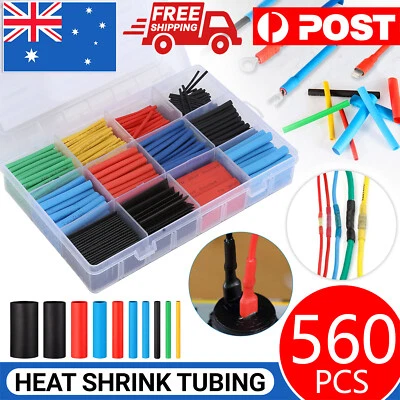 560 pcs Heat Shrink Tubing Tube Assortment Wire Cable Insulation Sleeving Kit AU - image 1 of 4