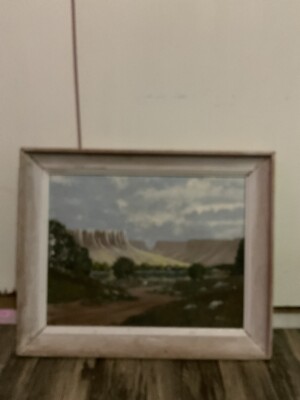 Vintage O Bailey Painting mountain scenery 