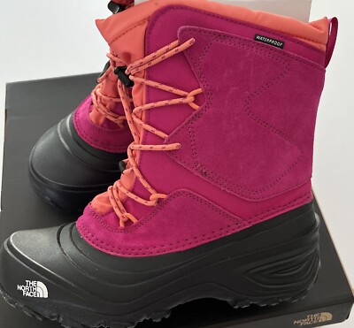 North Face Girls Pink Alpenglow WP Boots Size 6 Youth Brand New 