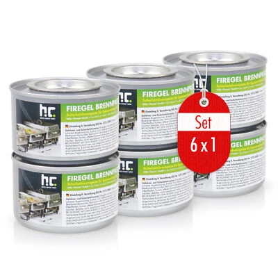 HÖFER CHEMIE GMBH 6 x 200g FLAMBIOL® Brennpaste zum Warmhalten von Speisen