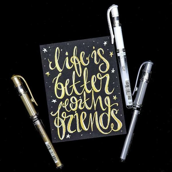 4er uni-ball Gel Tintenroller SIGNO broad UM-153 Etui gold silber weiß bronze - Bild 2 von 4