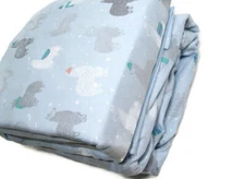 Cuddl Duds Heavyweight Cotton Flannel Pale Blue Llama Twin Sheet Set New