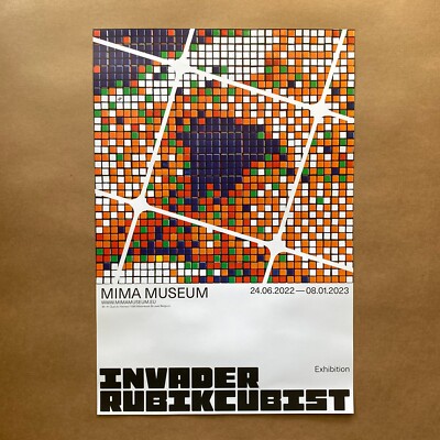 Invader Rubikcubist Street Pop Art Print Poster Lithograph Mima Museum Rare