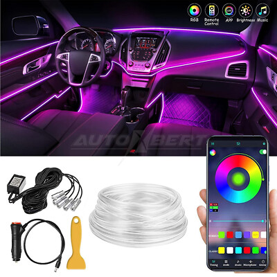 6M Auto LED Ambientebeleuchtung PKW Innenraumbeleuchtung Lichtleiste App Control