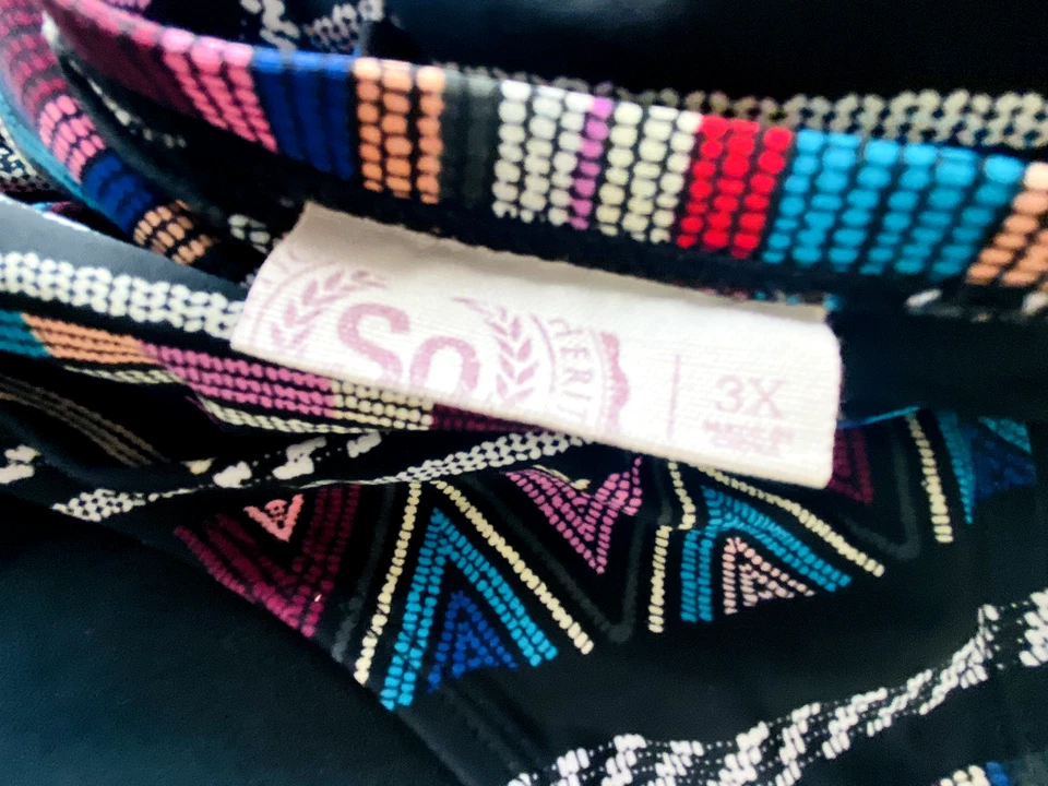 Женский купальный костюм SO большого размера низ размер 3x черный многоцветный - Изображение 3 из 4