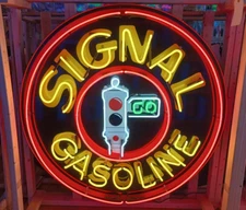 48" SIGNAL GASOLINE NEON SIGN GARAGE SIGNS FOR MEN MAN CAVE DECOR GAS OIL PETRO