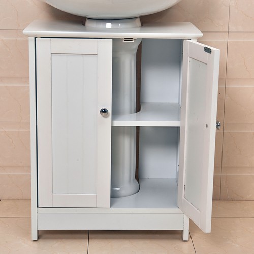 Undersink Bathroom Cabinet Cupboard Vanity Unit Under Sink Basin Storage Wood - Picture 5 of 10