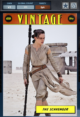 Topps Star Wars Card Trader 2025 Vintage Chrome Orange Epic REY The Scavenger