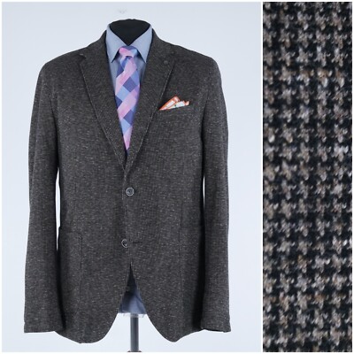 Mens Summer Sport Coat 44R US Size ENGBERS Brown Cotton Blazer Travel Jacket