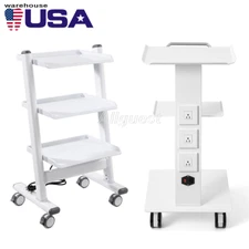 USA Dental Mobile Medical Tool Cart Instrument Trolley with Power Socket 2 Types