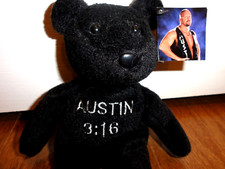 WWF Vintage Attitude Bear 1999 Stone Cold Steve Austin beanie baby 100 whoopass