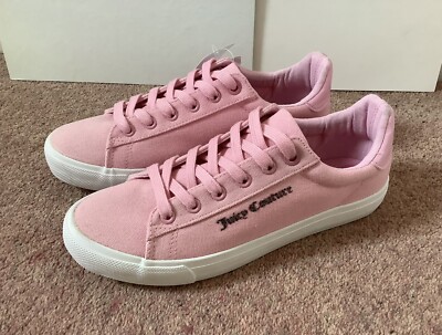 JUICY COUTURE Pink Marina Almond Blossom Canvas Trainers Sneakers size  New UK
