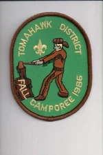 1986 Tomahawk Distrrict Fall Camporee patch