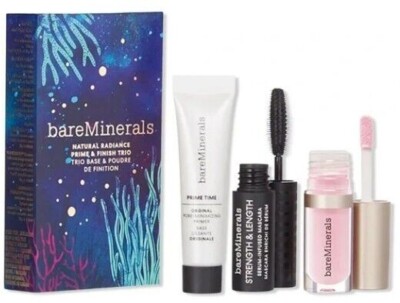 bareMinerals Natural Radiance Prime & Finish Mini Trio - New in Sealed Box