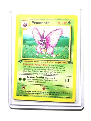 VENOMOTH - 29/64 - 1st Edition Jungle - Rare - Pokemon Card - NM