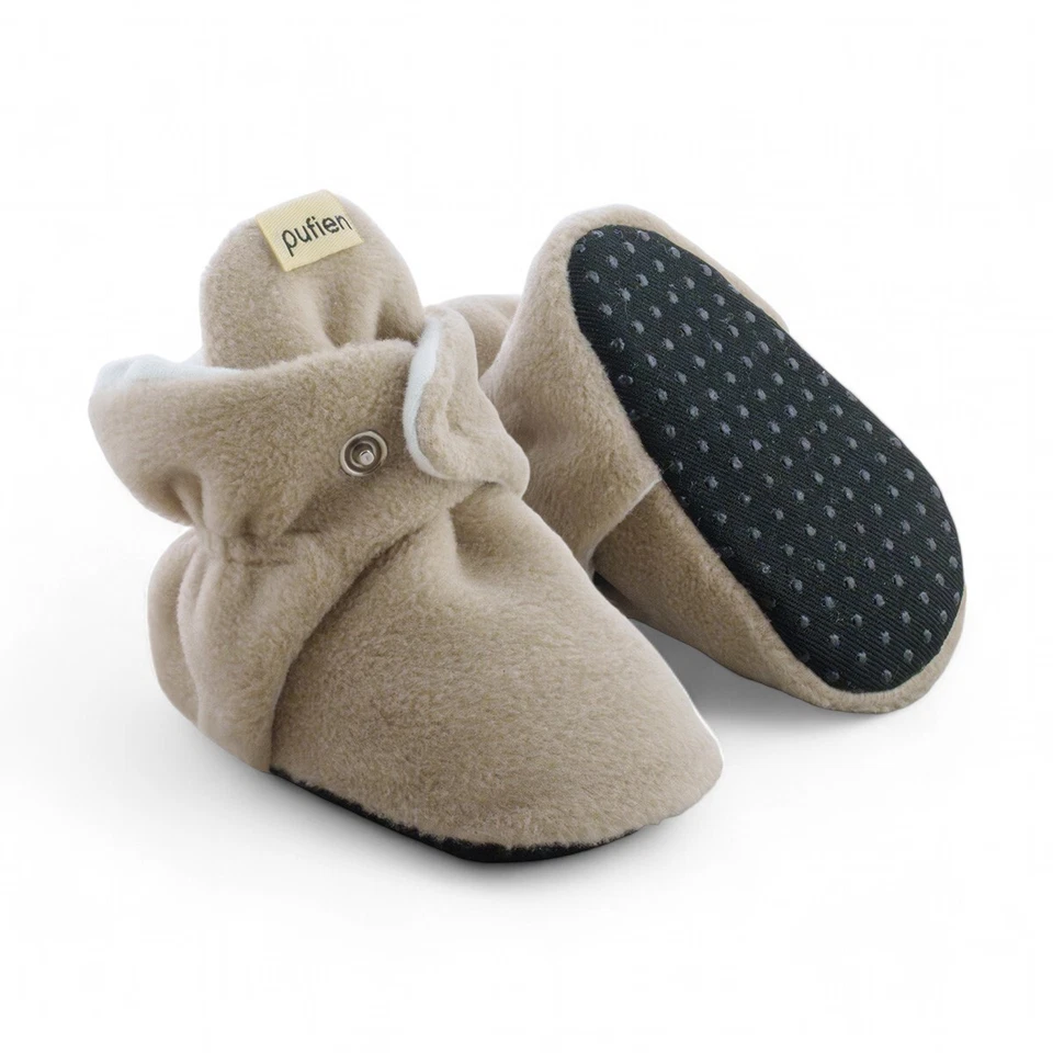 Beige Infante Bebé Niñas Niños Botas Suave Suela Antideslizante Tobillo Premium Bebé Botines Foto 2 de 4