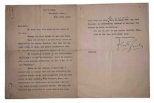 ALEISTER CROWLEY SIGNED, 2 PAGE LETTER, 1929, MAGICK IN THEORY PRACTICE, OCCULT