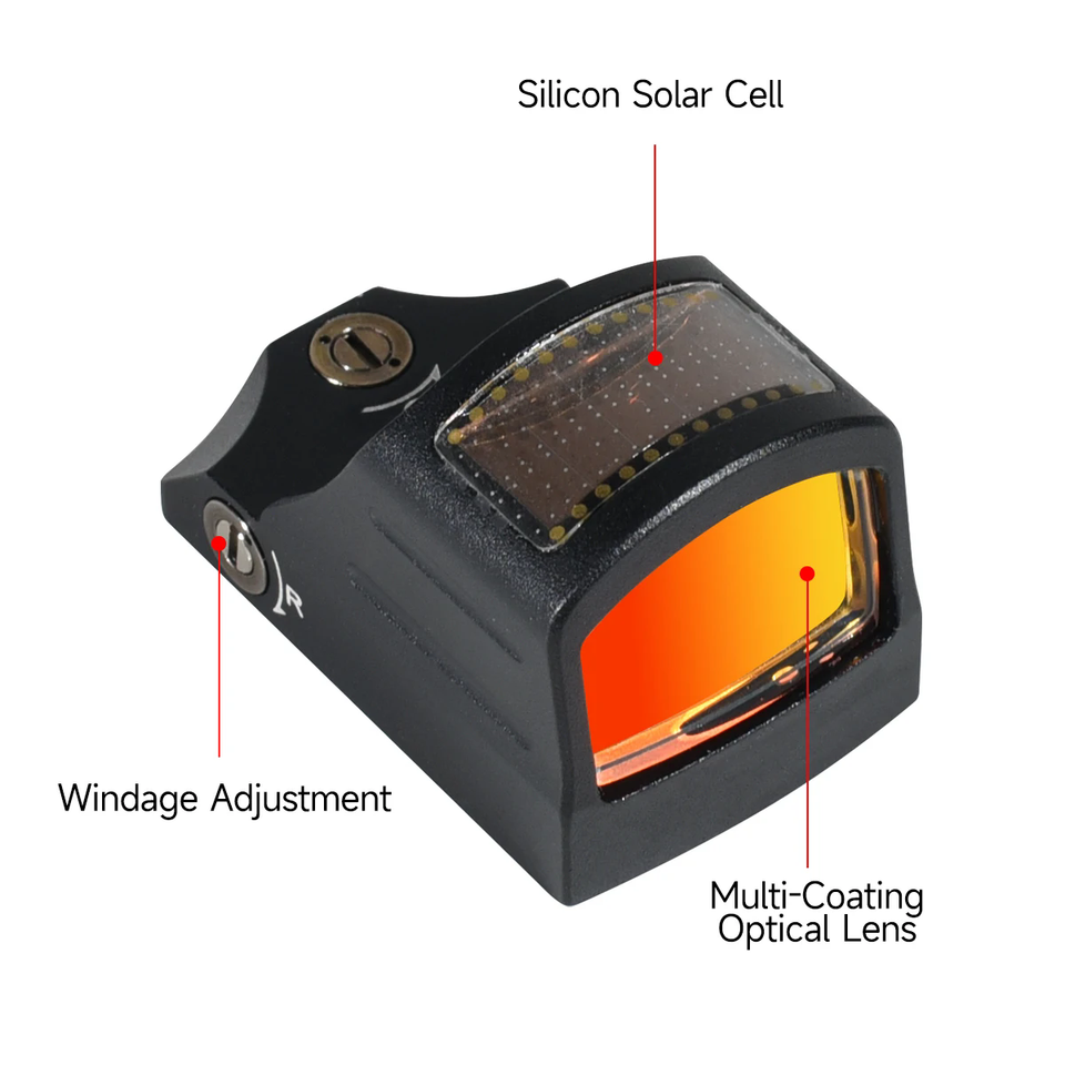 HS 507C SRS Holographic Rifle Solar Energy Red Dot Sight Low Power