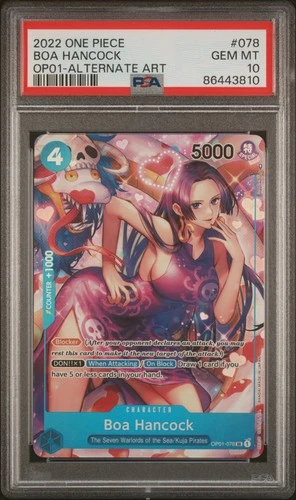 2022 ONE PIECE OP01-ROMANCE DAWN #078 BOA HANCOCK ALT ART PSA 10