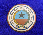 Brass Republica Del Paraguay Flag Grille Badge Bumper Topper Sign Emblem