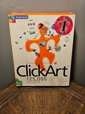 PC CD-Rom Broderbund CLICKART 125,000 Deluxe Image Pak WIN95