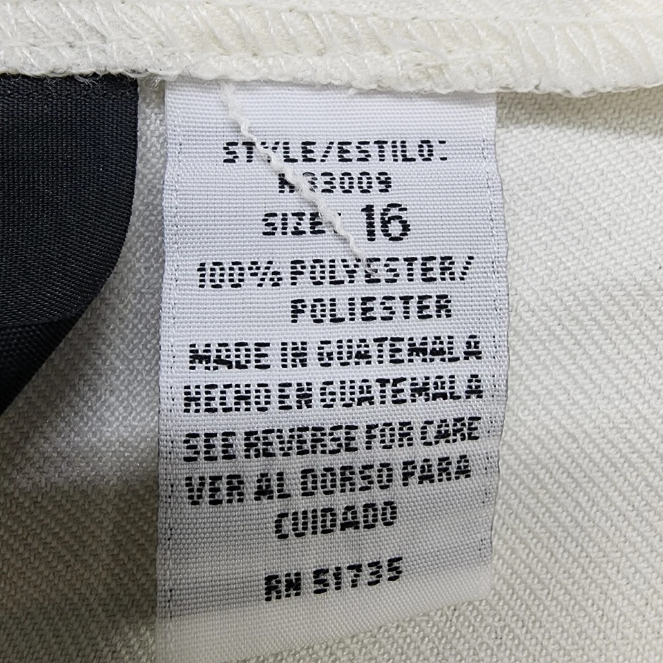 Pantalones Sag Harbor vintage años 90 para mujer 16 crema plisados tiro alto pantalones elásticos Foto 4 de 4