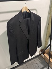 Hickey Freeman MTM Black Windowpane 2 Piece Suit 46R 40/30 100 Worsted Wool USA