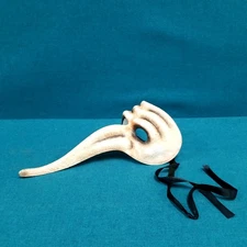 Antique Style Molded Plastic Long Nose Wrinkled Brow Masquerade Face Mask