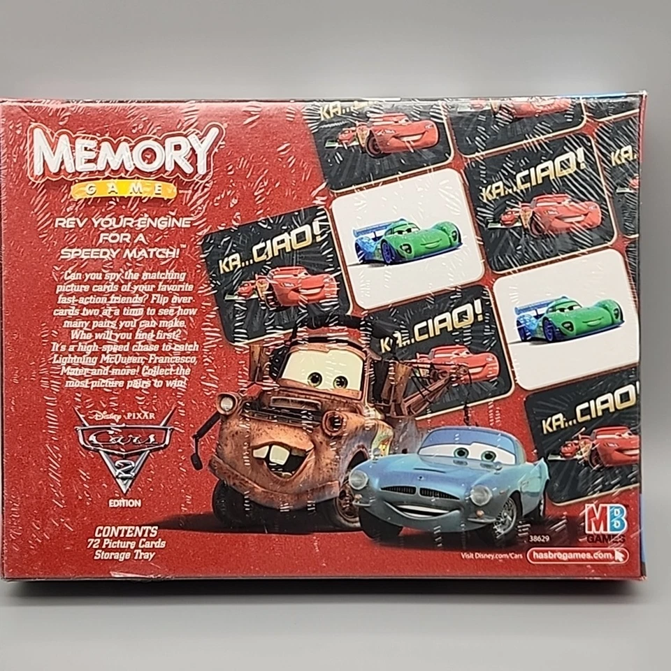 Hasbro Disney Pixar Cars 2 Edition Memory Game Match & Motor Speedway New/Sealed - Image 2 of 4