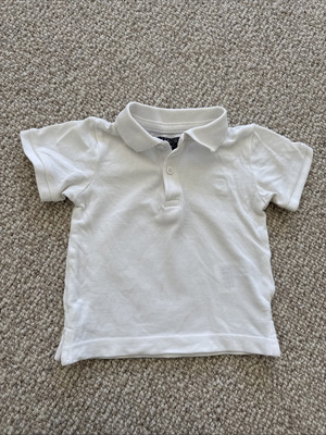 Mayoral Boys Polo Shirt White Short Sleeve Worn Once Size 6 months Baby