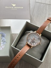 Image of Olivia Burton London Ladies' Marble Florals Honey Tan Strap Watch OB16CS30