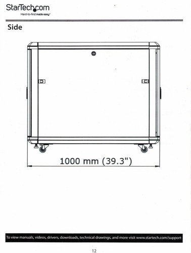 Startech RK1836BKF Knock-Down Server Rack Cabinet w Casters, 32