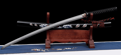 Espada Samurai Japonesa Hecha a Mano Katana Damasco Acero con Montaje Fuji Saya - Imagen 10 de 23