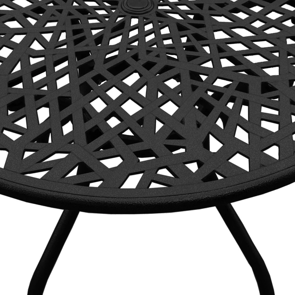 Modern Outdoor Mesh 48-in Aluminum Round Patio Dining Table - Image 4 of 4