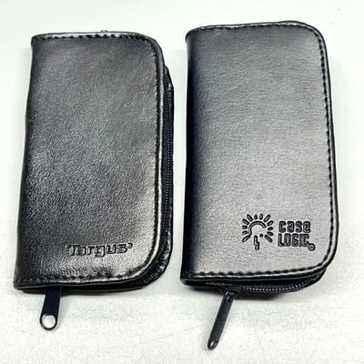 2 x Digital Memory SD Card Holder Cases Targus Case Logic Black Faux Leather