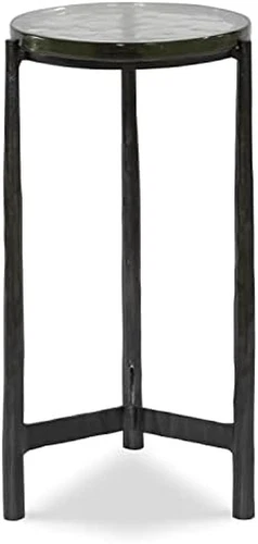 Eternity Iron & Glass Accent Table - Stylish Home Decor Piece - Picture 4 of 4