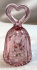 GORGEOUS Vintage FENTON Heart Bell-Hand Painted-Signed by Artist