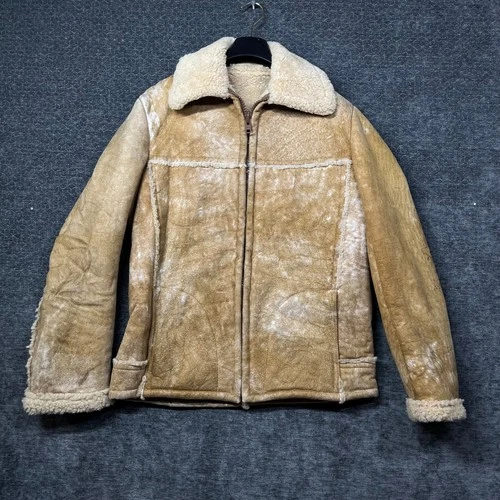 Vintage Norm Thompson Sheepskin Shop Jacket Men's Camel Outdoor Winter - 40L - product listing photo