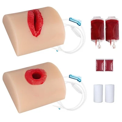 2Pcs Wound Packing Task Trainer,Stop The Bleed Training Kit,Bleeding Red - Image 1 of 4
