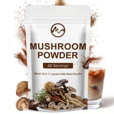 Organic Instant Coffee Powder Mushroom Coffee Brain& Memory Focus Boost 170g