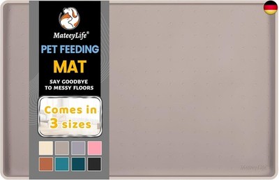 MateeyLife Bowl Mat Dog Large Bowl Mat Cats Dog Bowl Small Dogs Silicone Mat