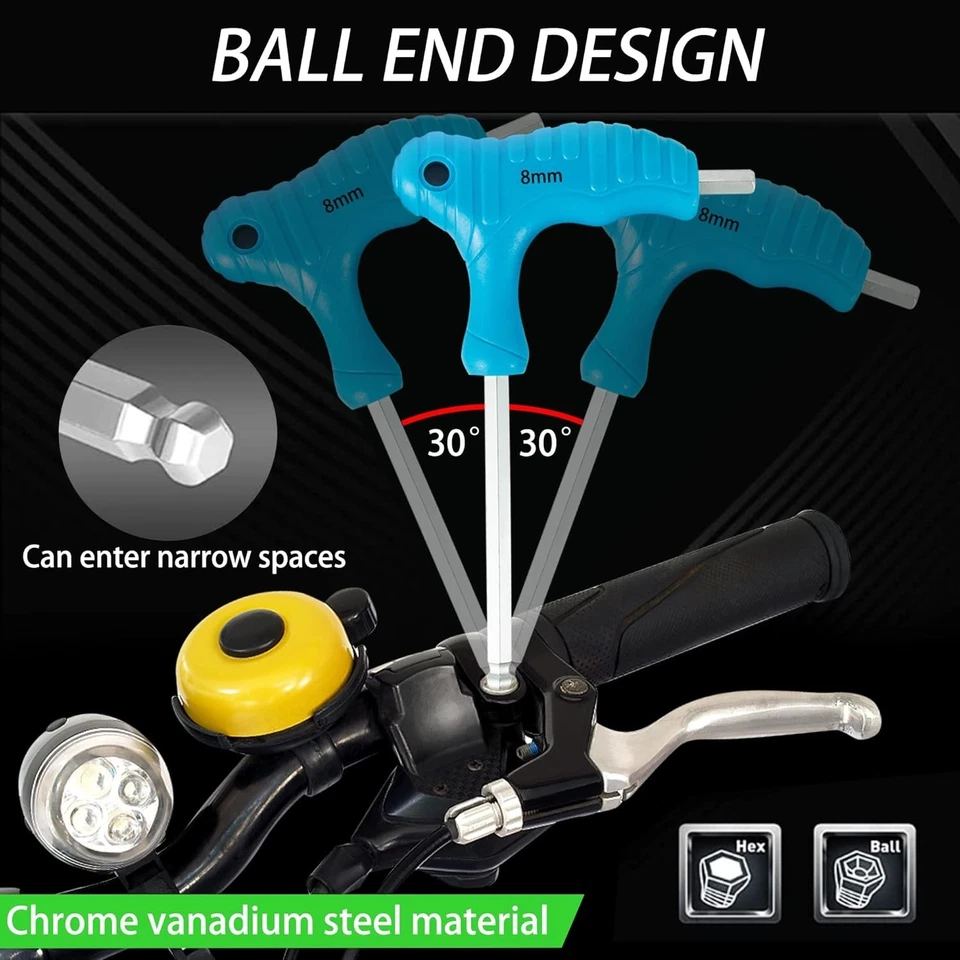 20-Piece T-Handle Allen Hex Key Wrench Set, Long Arm Ball-Head Design, Metric (2 - Image 4 of 4