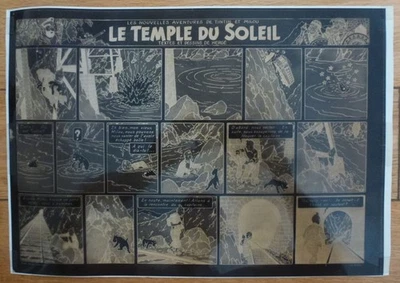 TINTIN Le Temple du Soleil Typon Film Négatif Photogravure Journal Tintin Hergé - Photo 1/4