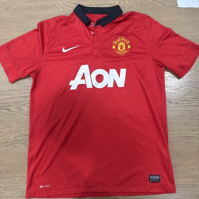 #ad Nike Dri FIT Manchester United Authentic Soccer Jersey Men#x27;s Large Red Aon Man U $23.99