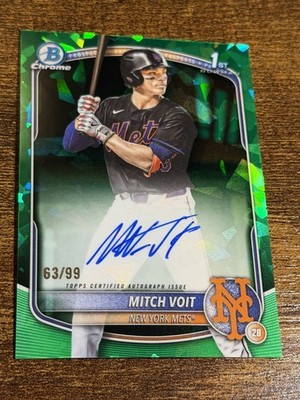 MITCH VOIT 2025 Bowman Draft #CPA-MV 1st Green Sapphire Refractor Auto /99