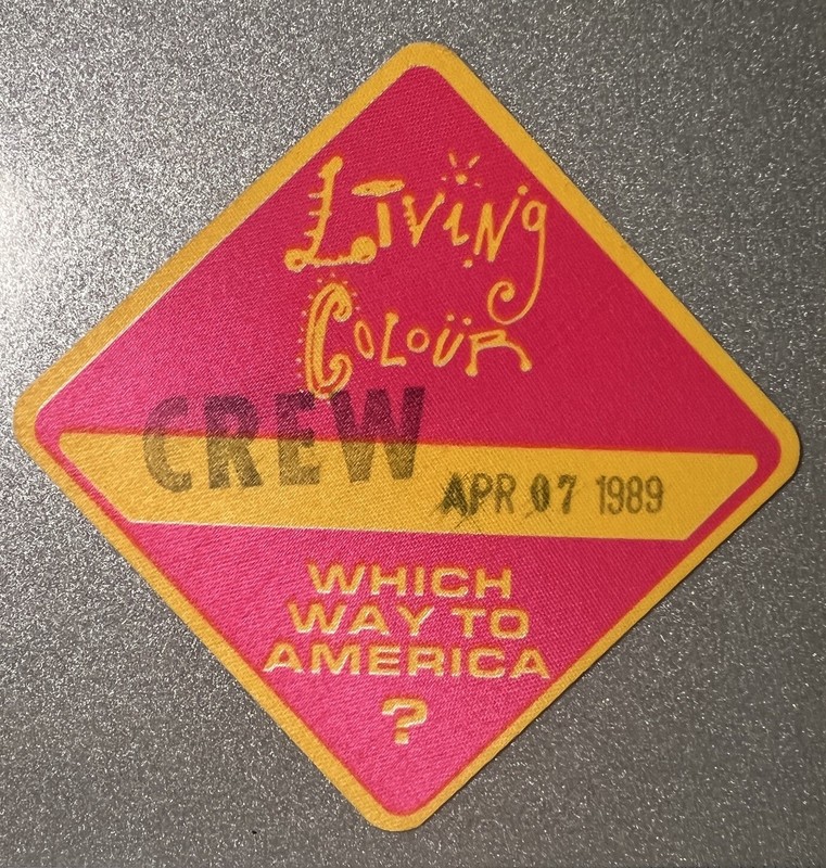 Living Colour Backstage Pass. Which Way To America? Tour 1989 Chicago Show. Mint