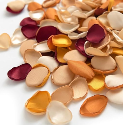 Ling's Moment Burnt Orange & Terracotta Silk Rose Petals (~200 Petals)